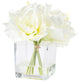 Pure Garden Lily Floral Arrangement With Glass Vase, Cream