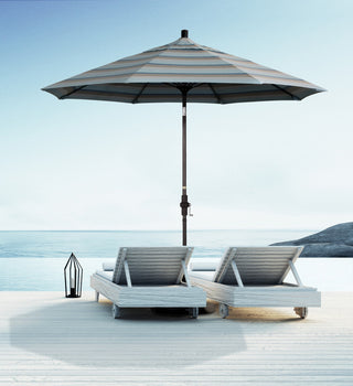 9' Bronze Collar Tilt Crank Aluminum Umbrella, Pacifica, Spa