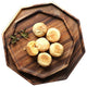 Set of 2 Acacia Wooden Octagon Square Trays Serving Bread Plates for Fruit Salad