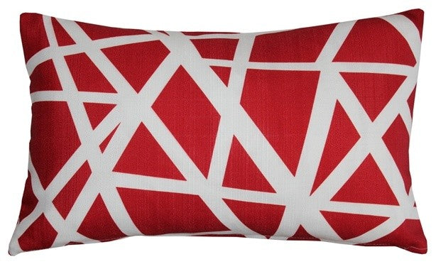 Pillow Decor - Bird's Nest Teal Throw Pillow 12X19, Red