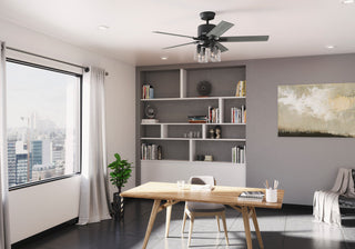 Hunter 52" WiFi Techne Ceiling Fan, LED Kit, Remote, Matte Black