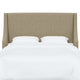 Fully Upholstered Wingback Headboard, Zuma Linen, Queen
