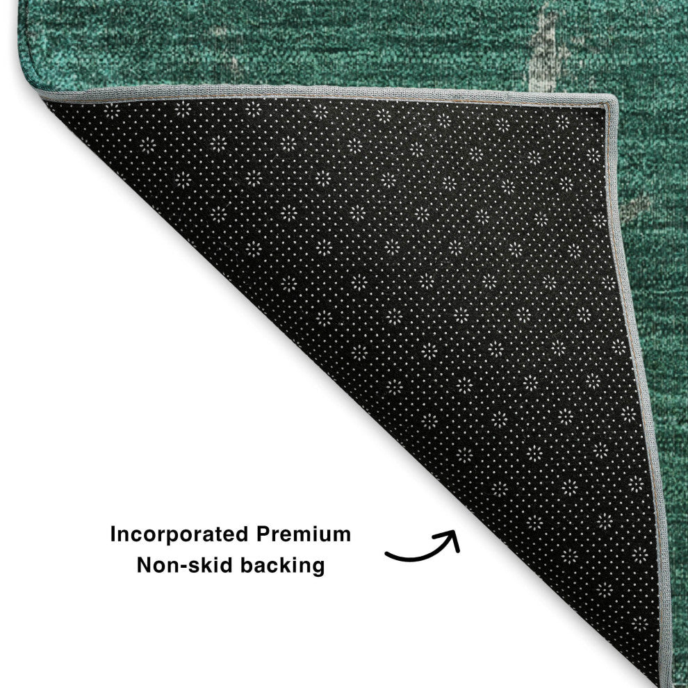 Premium Machine Washable Mayfield AMF645 Teal 2'6" x 3'10" Rug