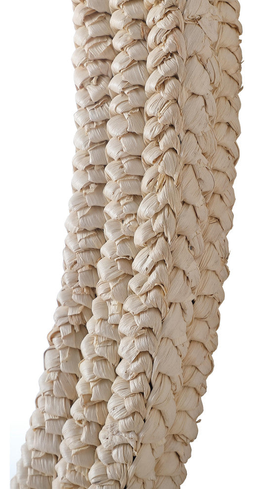 Home Living Oval Cornhusk Mirror 36x42, Linen White