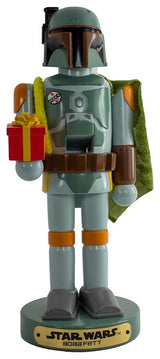 Kurt Adler 10" Star Wars Boba Fett With Present Nutcracker