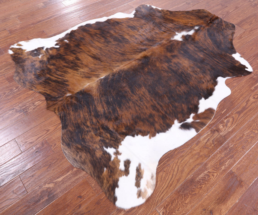 6' 7" X 6' 0" Brindle Natural Cowhide Rug C2363
