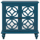 Wood Double Mirrored Door Accent Cabinet with Adjustable Shelf, Blue, 33" X 13"