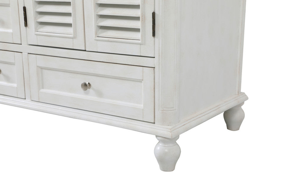 Rhett 60" Double Bathroom Vanity, Antique White