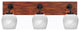 Oxbridge 3-Light Bath Bar, Matte Black & Painted Wood-look Metal/White Marble