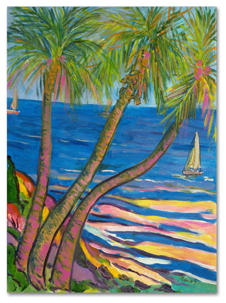 'Three Coconut Palms' Canvas Art by Manor Shadian