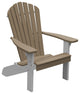 Poly Fanback Adirondack Chair, Weathered Wood, White Frame