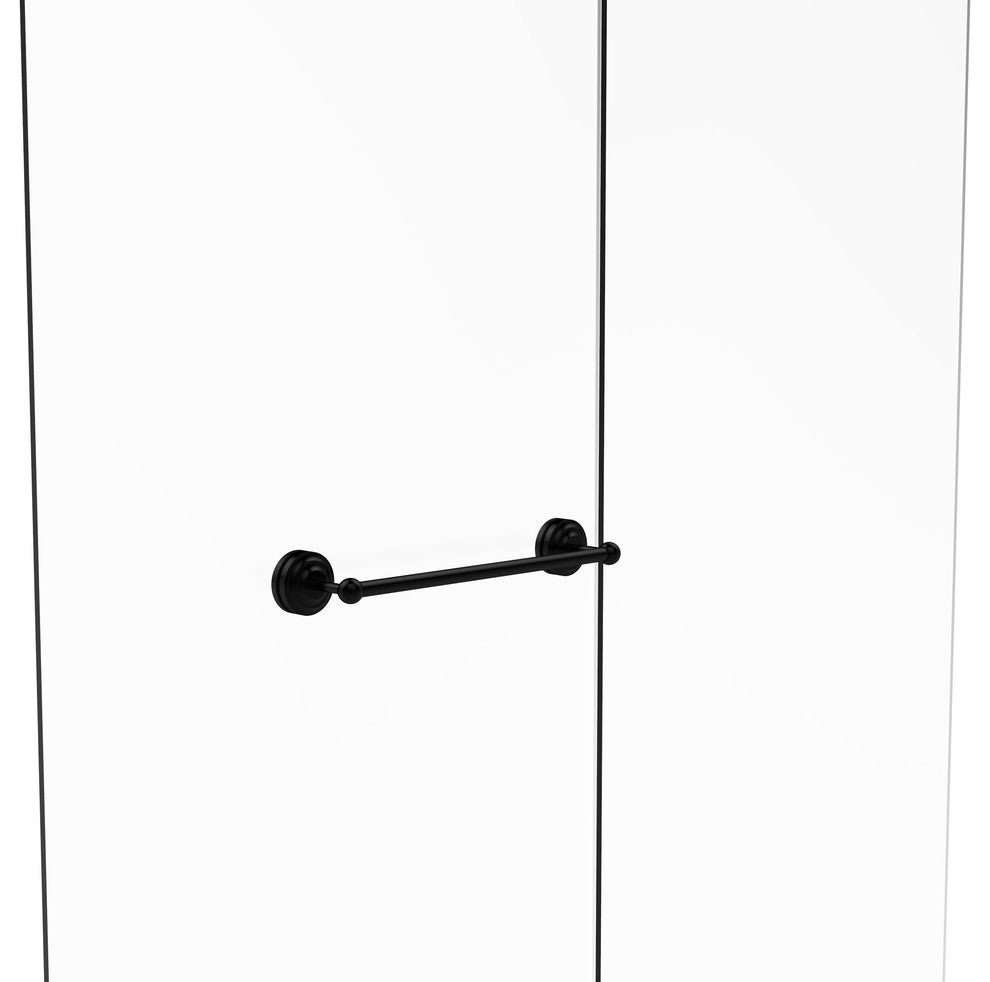 Que New 18" Shower Door Towel Bar, Matte Black