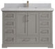 Boston 48 Single Sink Bath Vanity in Elephant Skin Gray 2" Pearl Gray
