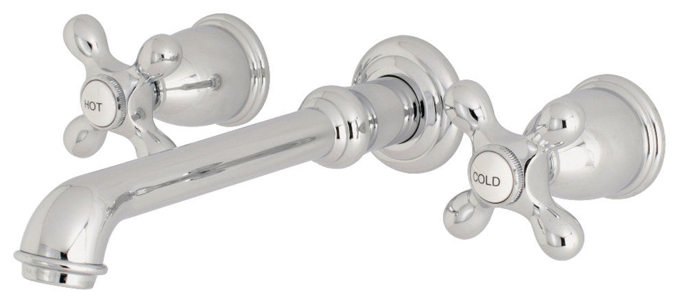 Kingston Brass Two-Handle Wall Mount Bathroom Faucet, Polished Chrome