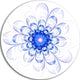 Blue Ideal Fractal Flower Design, Floral Round Metal Wall Art, 36"