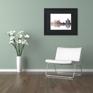 'Boston, Massachusetts Skyline' Matted Framed Canvas Art by Marlene Watson
