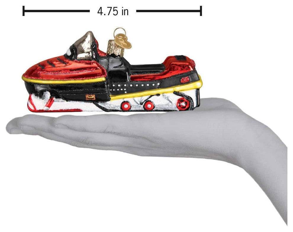 Old World Christmas 46074 Snowmobile Blown Glass Ornament