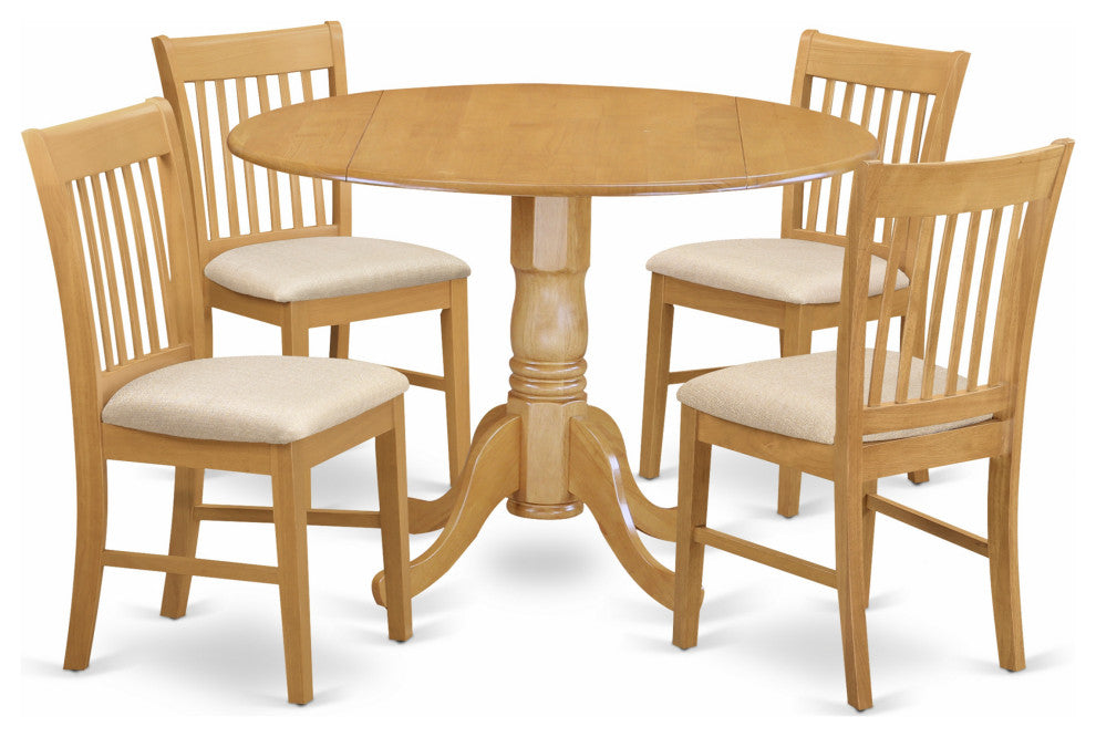5 Pc Small Kitchen Table Set -Round Kitchen Table And 4 Dining Chairs