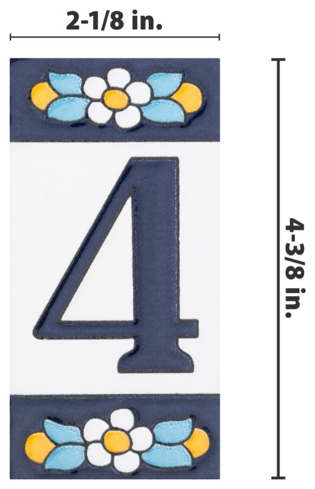 Sevillano Flora Letters 2-1/8 in. x 4-3/8 in. Ceramic Wall Tile, 4