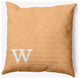 18" x 18" Modern Monogram Indoor/Outdoor Polyester Throw Pillow, Pale Gold