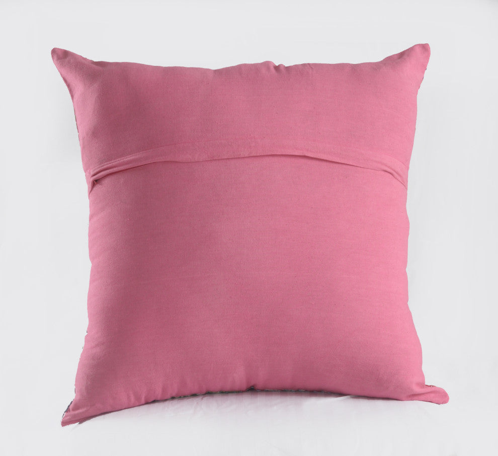 Floral Garden Kantha Throw Pillow