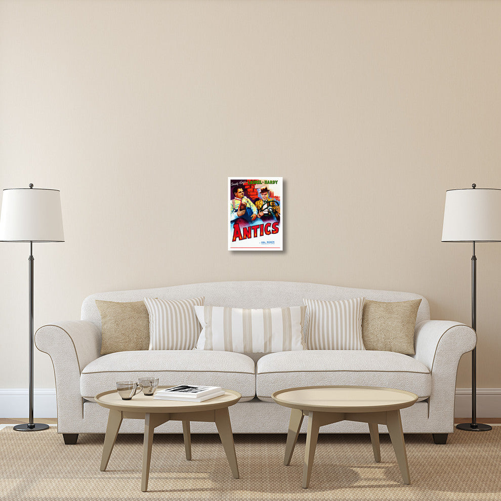 "Laurel & Hardy - Antics" Canvas Giclee by Hollywood Photo Archive, 17"x22"