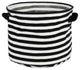 Pe Coated Herringbone Woven Cotton Laundry Bin Stripe Black Round Set/2