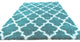 Dubach Morrocan Trellis Shag Rug - Turquoise and White - 3' X 5'