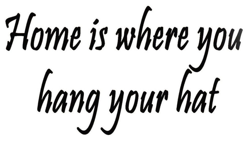 Home Is Where You Hang Your Hat, Vinyl Wall Art Word Quote Lettering Decal