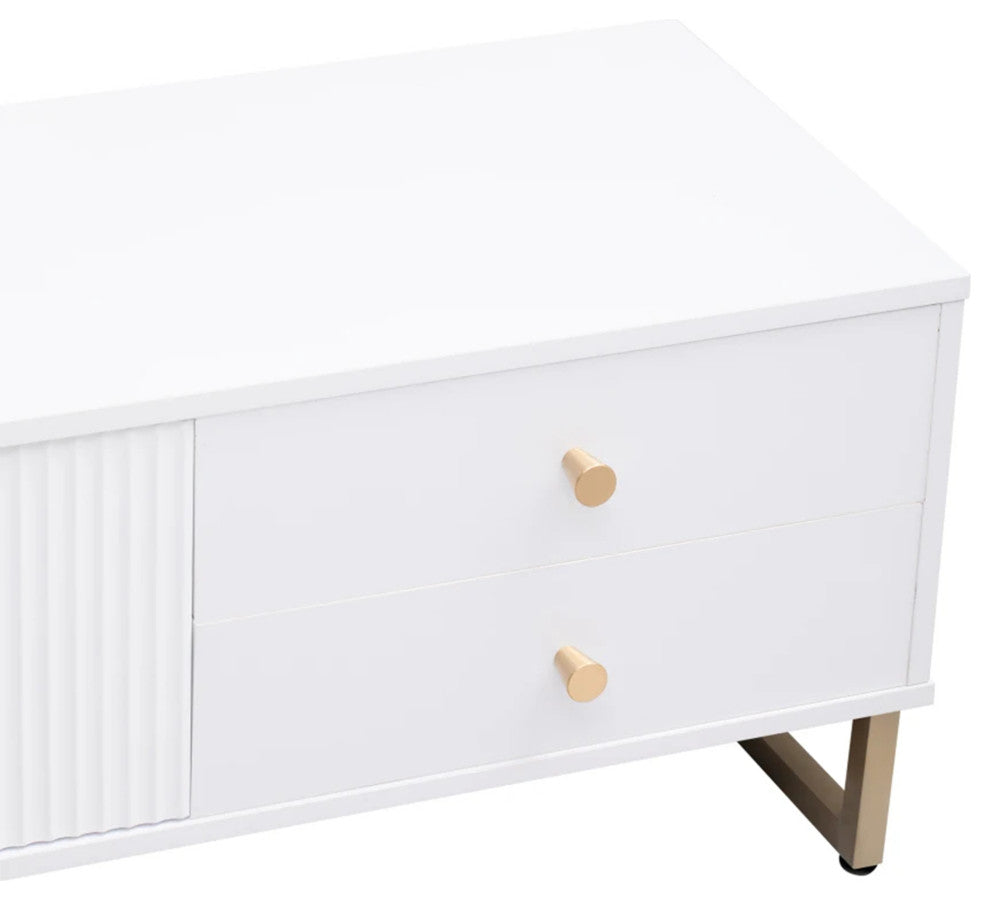 Elster | Vintage Style Elegant White TV Stand