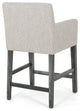 Chaparral Contemporary Fabric Upholstered Wood 26" Counter Stools, Set of 2, Light Gray/Gray