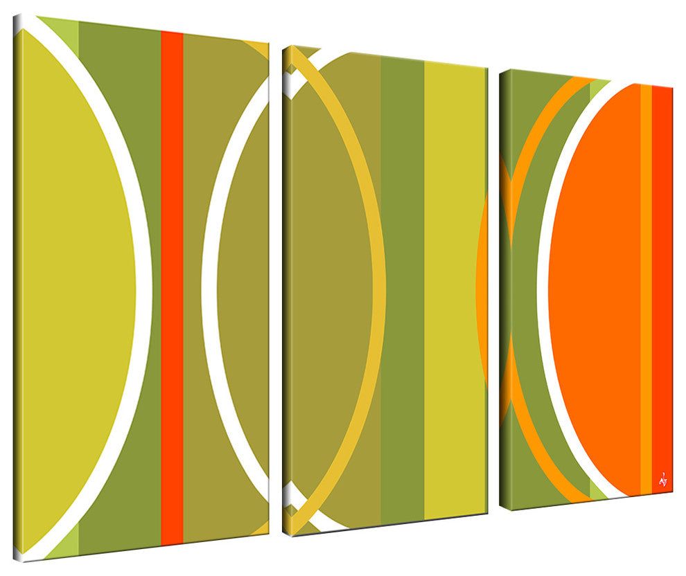 Geometric Study II-B  Canvas Wall Art 3-Piece Set