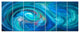 Dark Blue Fractal Abstract Texture, Abstract Canvas Wall Art, 83"x32", 7 Panels