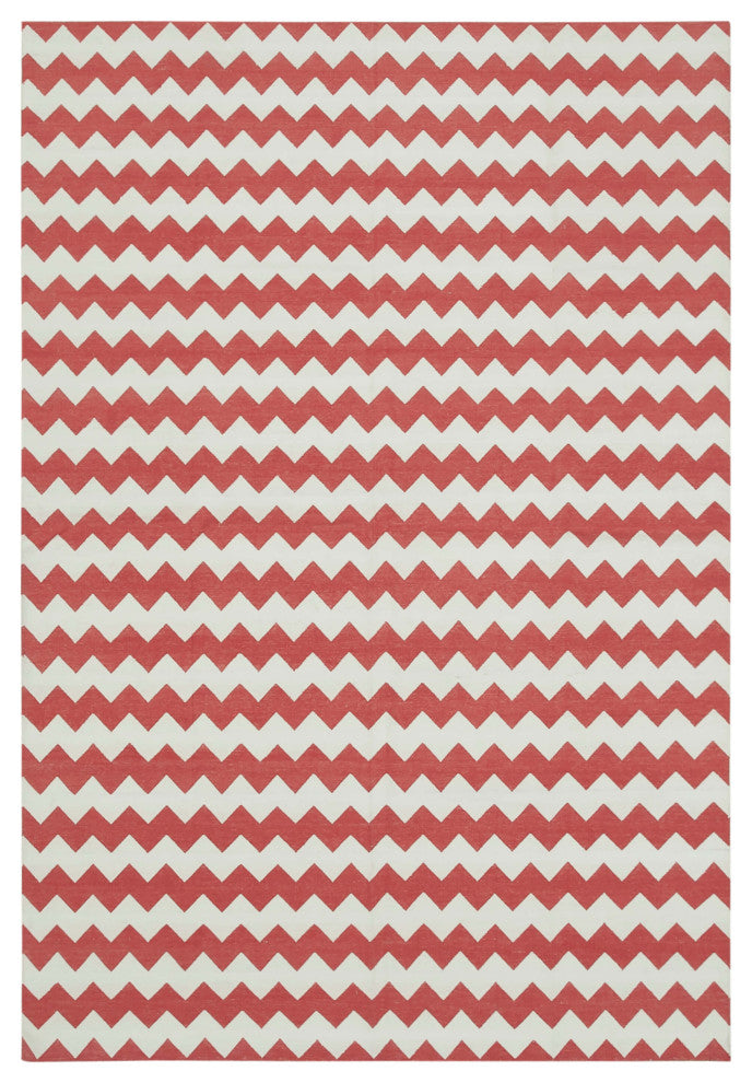 Rug N Carpet - Handmade Wool 6' 0'' x 8' 10'' Geometric Dhurrie Kilim Rug