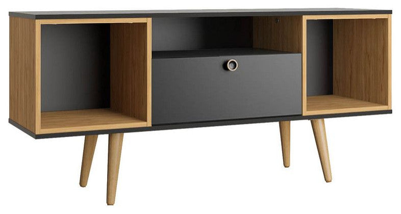 Theodore 53.14 TV Stand in Black and Cinnamon Light Brown