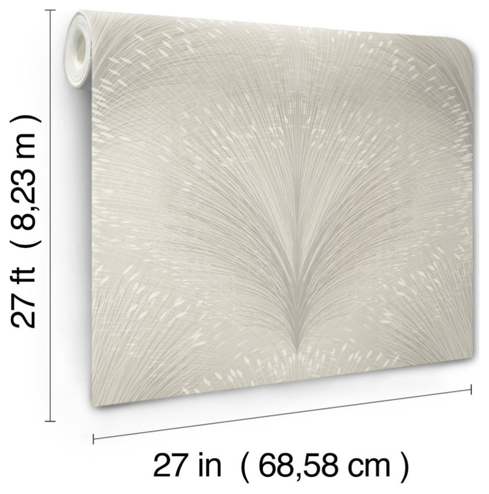 Grey Papyrus Plume Wallpaper