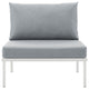Harmony Armless Outdoor Patio Aluminum Chair