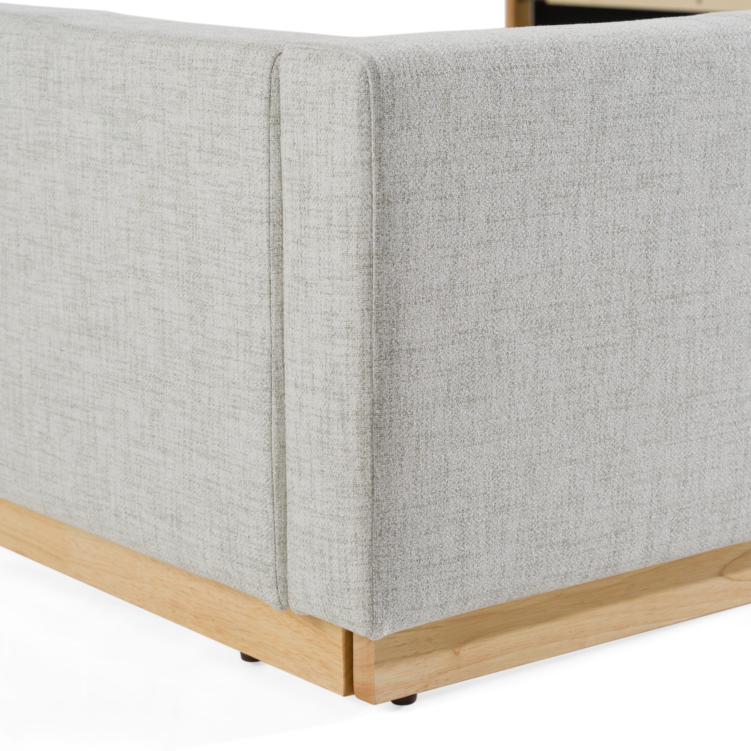 Nova Domus Santa Barbara Modern Grey Fabric + Natural Bed, Queen