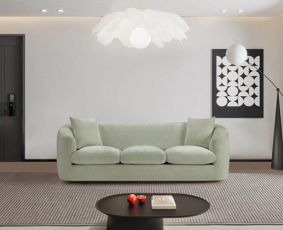 Penelope Upholstered Sofa, Mint, Chenille Fabric