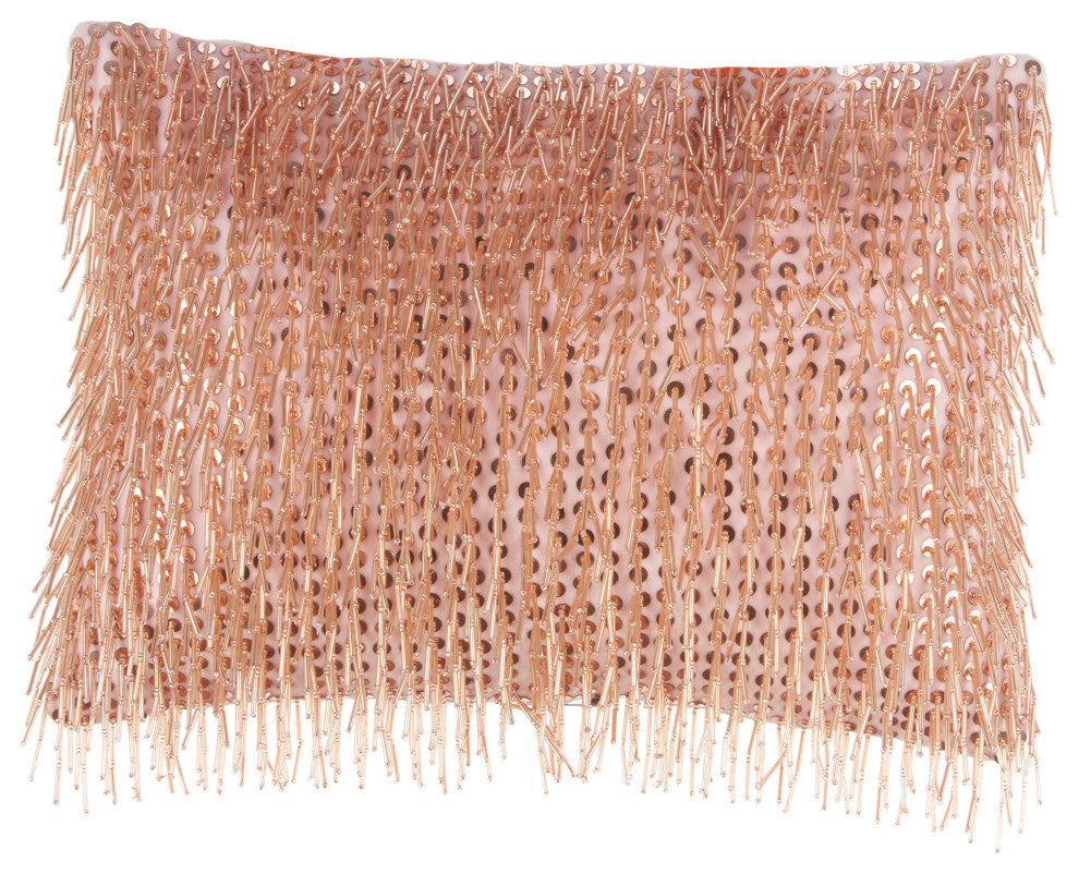 Nourison Home 10"x14" Mina Victory Sofia Beaded Tassels Blush Throw Pillows