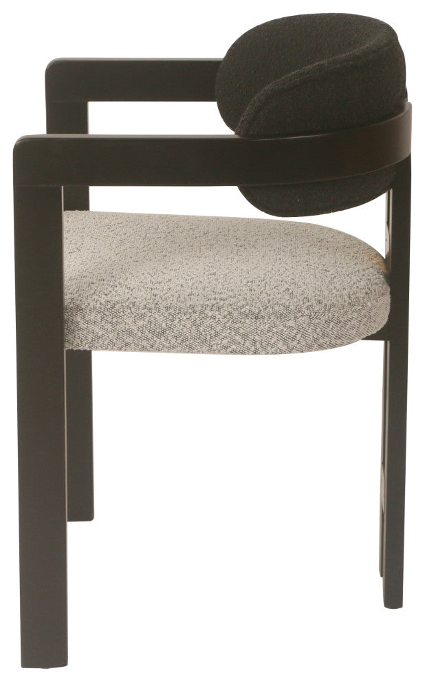 Conan Wood Dining Armchair Chair, Black and White