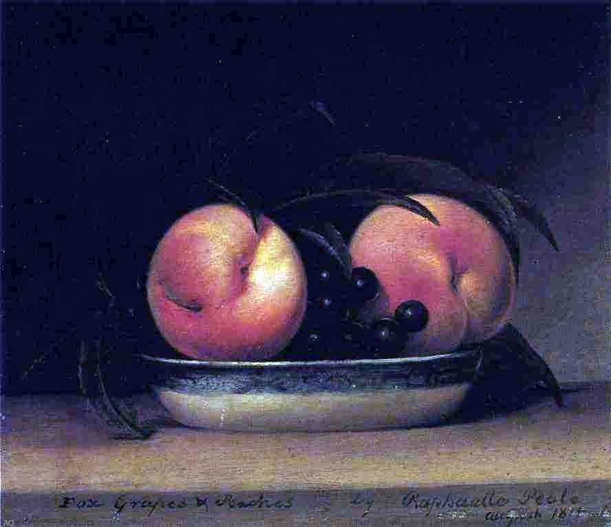Raphaelle Peale Fox Grapes and Peaches, 20"x25" Wall Decal