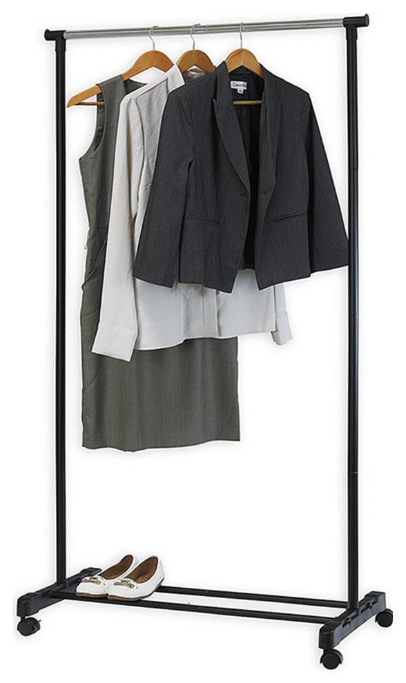 Houseware Portable Closet Hanging Clothing Garment Rack With Wheels, Standard
