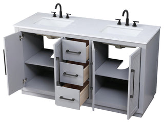 Home Living 60" Double Bathroom Vanity, Grey