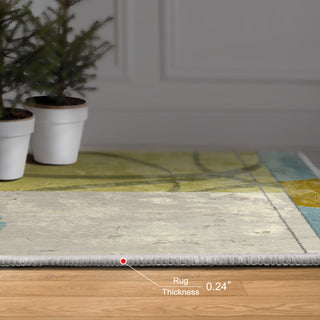Calla II Flower Art Area Rug, 5'x7.5'