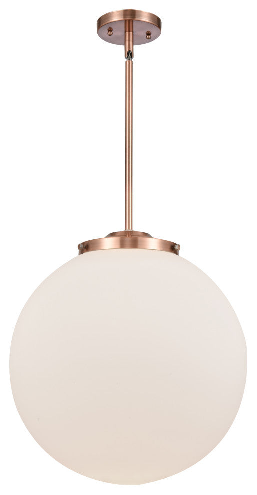 Beacon Pendant, Antique Copper, Matte White, Matte White