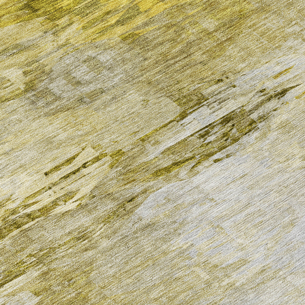 Machine Washable Indoor/Outdoor Chantille ACN595 Gold 2'6" x 3'10" Rug