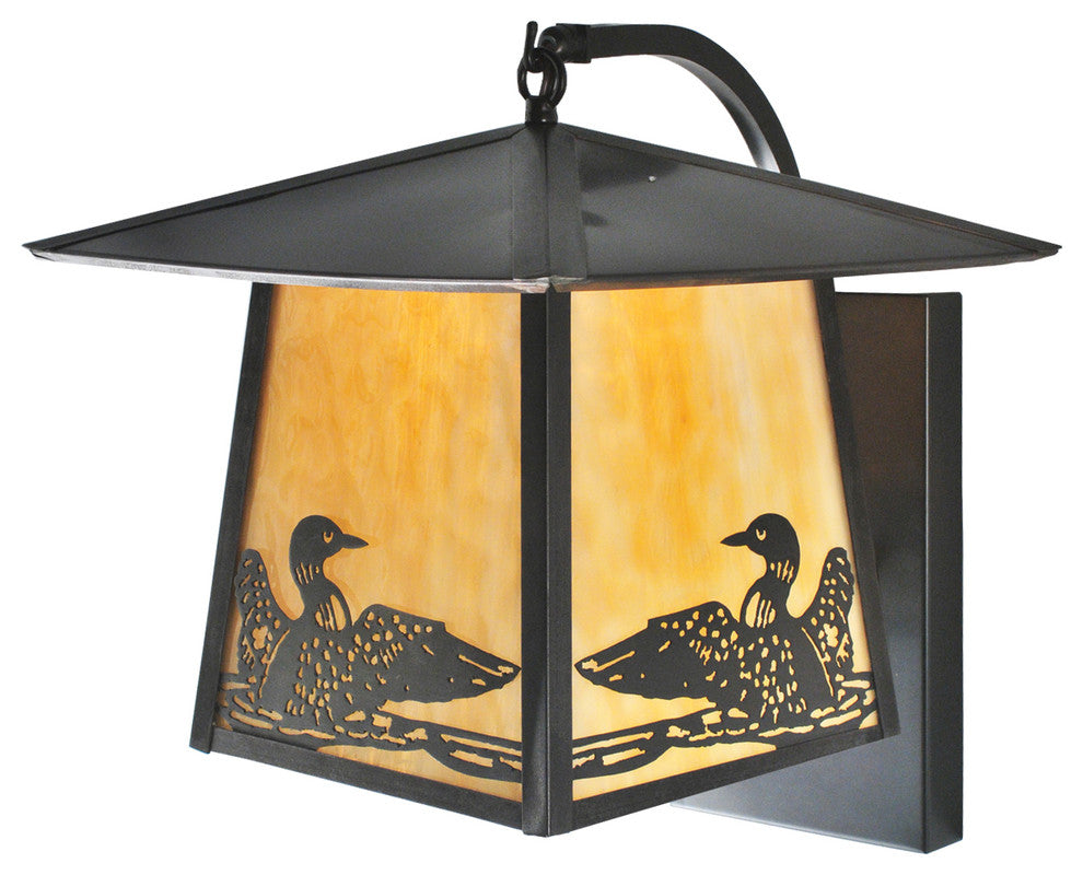 12"W Stillwater Loon Curved Arm Wall Sconce