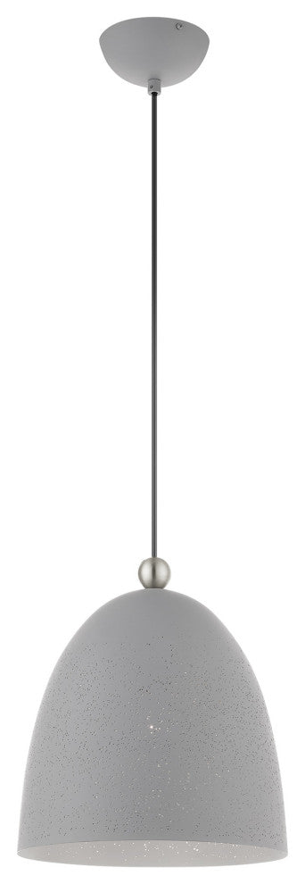 Livex Lighting Arlington 1 Light Nordic Gray, Brushed Nickel Medium Pendant
