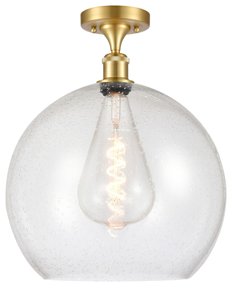 Innovations 516-1C-SG-G124-14-LED 1-Light Semi-Flush Mount, Satin Gold